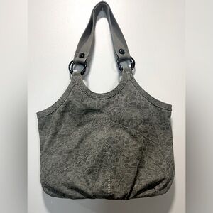 Burton Snowboard Gray/Green Canvas Patterned Women's Shoulder Bag or Tote